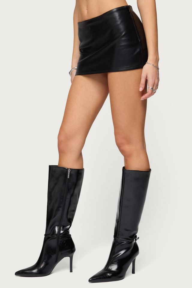 Edikted Viki Faux Leather Mini Skort #2