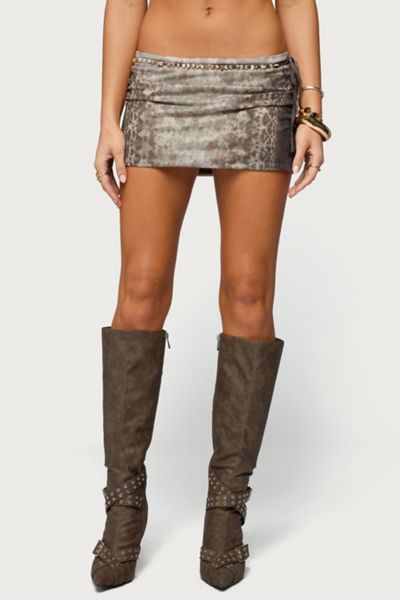 Edikted Teresa Printed Mesh Mini Skirt
