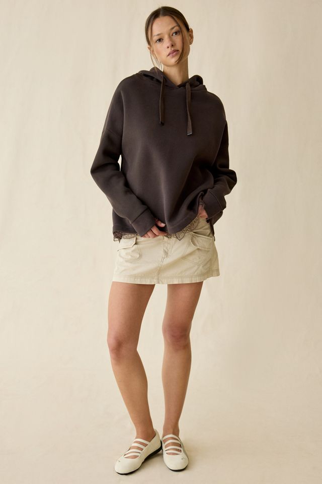 AllSaints Nia Lace Detail Relaxed Hoodie Sweatshirt #4