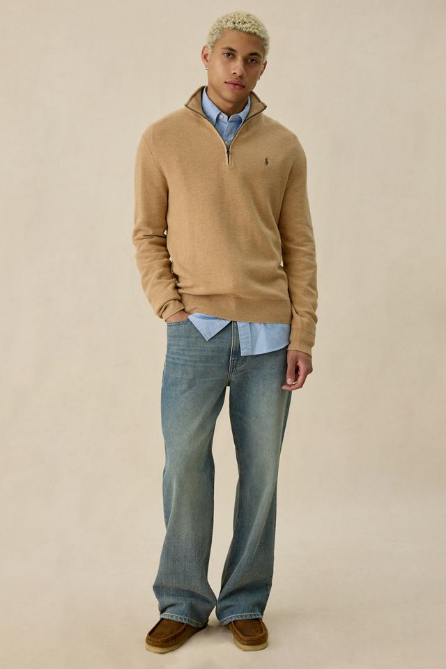 Polo Ralph Lauren Mesh Knit Cotton Quarter Zip Sweater #1