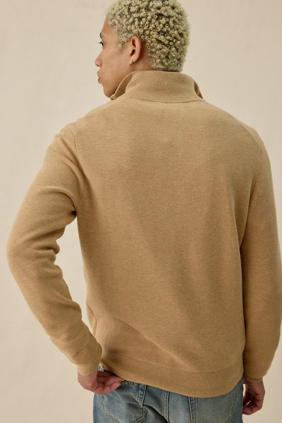 Polo Ralph Lauren Mesh Knit Cotton Quarter Zip Sweater