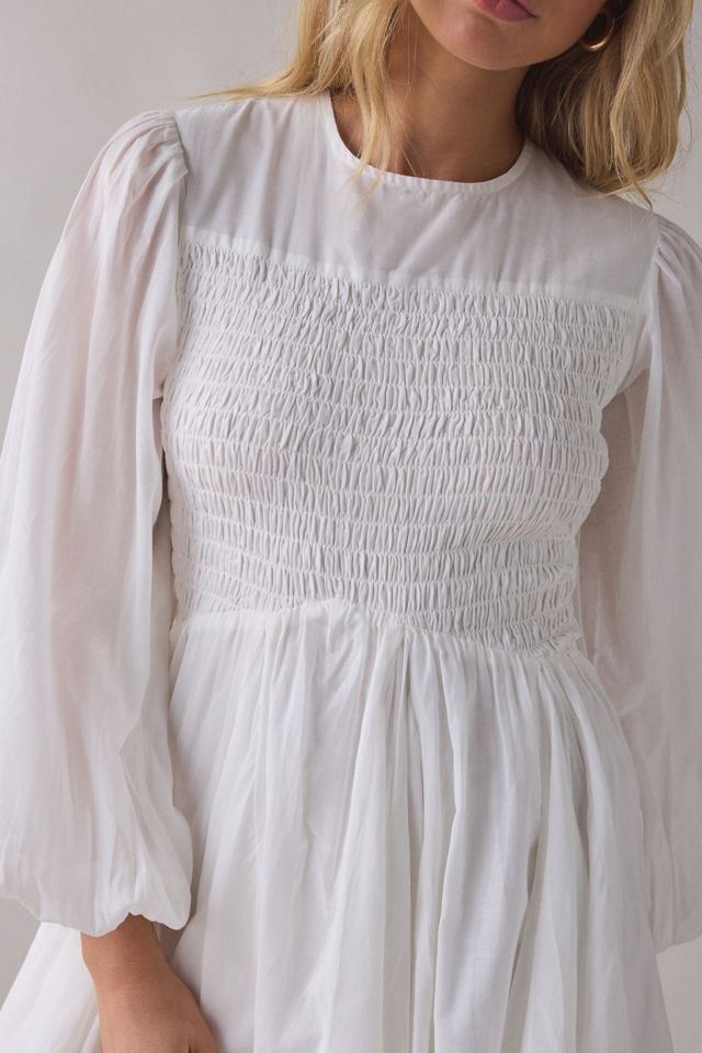 AllSaints Chia Smocked Long Sleeve Mini Dress #2