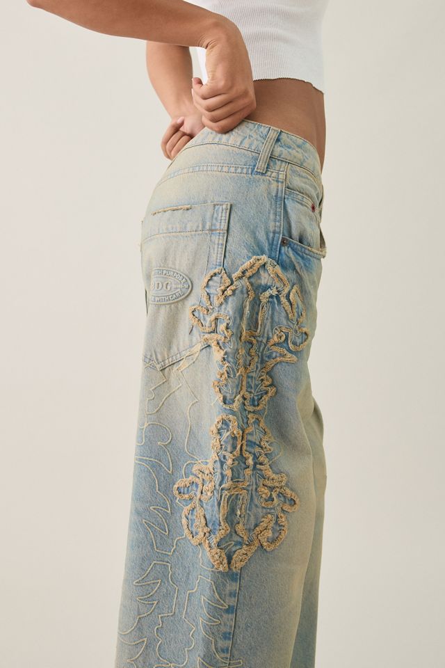 BDG Jaya Frayed Applique Baggy Boyfriend Jeans #3