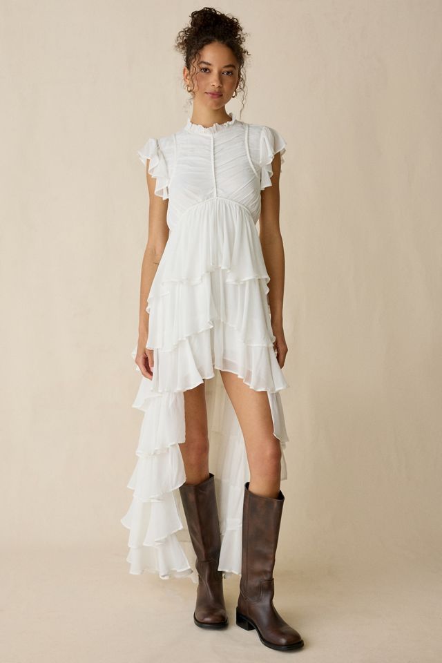 AllSaints Shaela Tiered Ruffle High-Low Maxi Dress #1