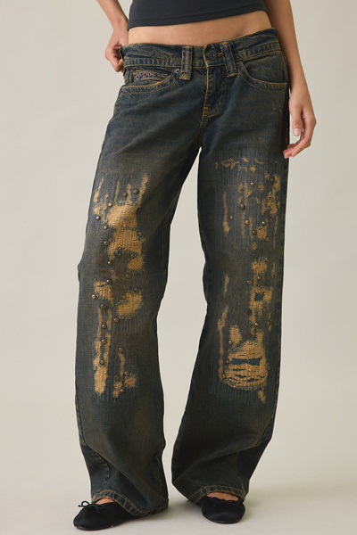 BDG Kayla Studded Rip + Repair Low-Rise Jeans