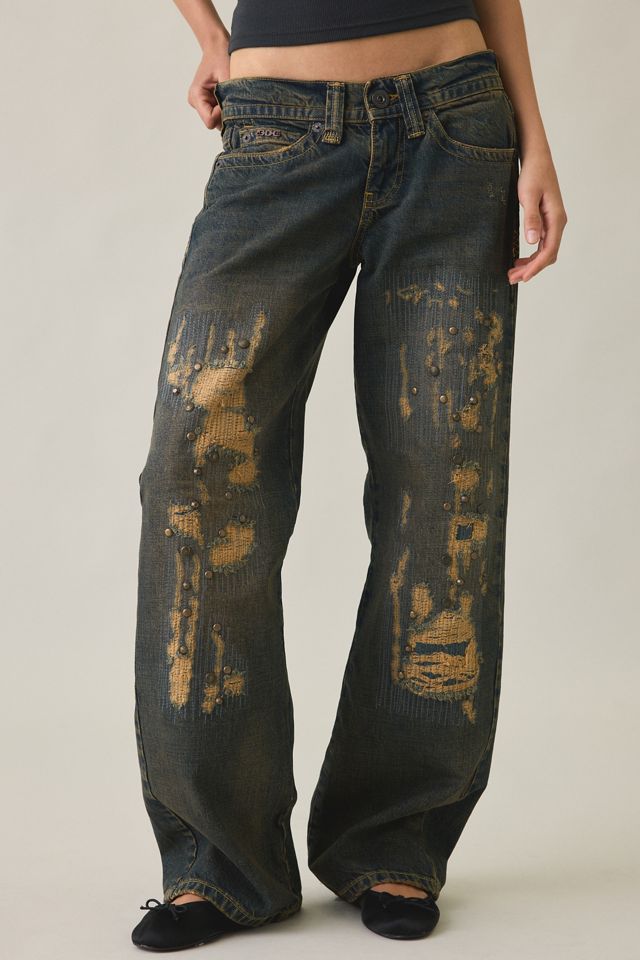 BDG Kayla Studded Rip + Repair Low-Rise Jeans #2