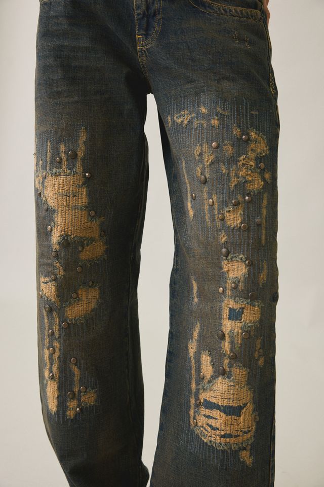 BDG Kayla Studded Rip + Repair Low-Rise Jeans #5