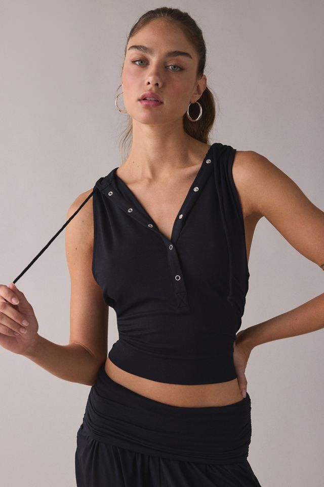 Out From Under Stormy Hooded Henley Muscle Tank Top #1