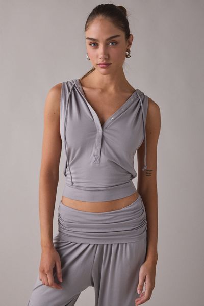 Out From Under Stormy Hooded Henley Muscle Tank Top
