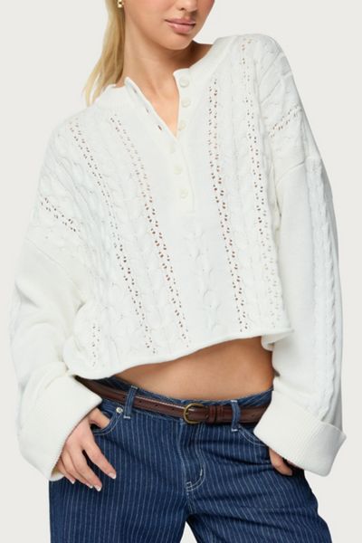 Pull Femme Beige Urban Outfitters 1/2 Zip - Taille S, Manches Raglan, Occasion