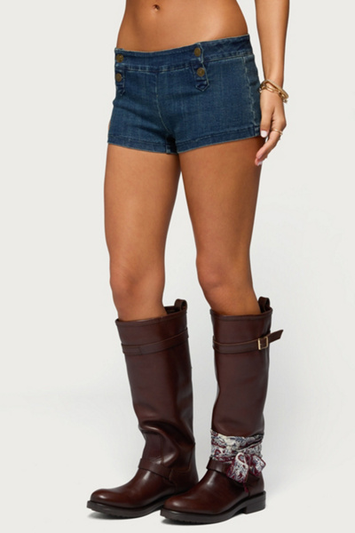 Edikted Sashe Stretchy Denim Shorts