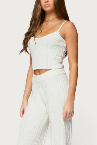 Edikted Louise Cable Knit Tank Top