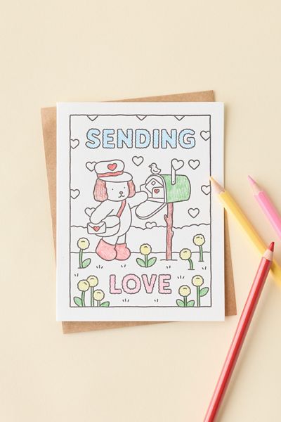 Bobbie Goods Sending Love Puppy Coloring Greeting Card