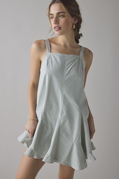 chinese dress ladies Women's Ayana Open Back Mini Dress in Off White Linen, L , Cut Out