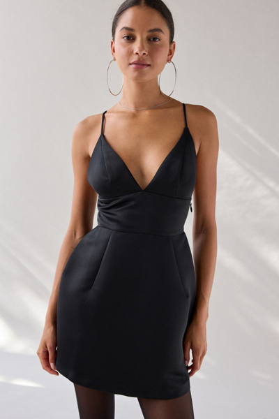 Petit Fours Fit-And-Flare Satin Mini Dress