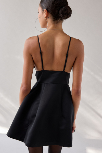 Petit Fours Fit-And-Flare Satin Mini Dress