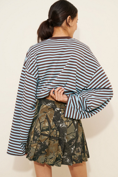 Fashion Brand Company Pleated Camo Mini Skirt