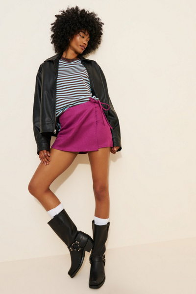 4SI3NNA Vegan Suede Mini Skort