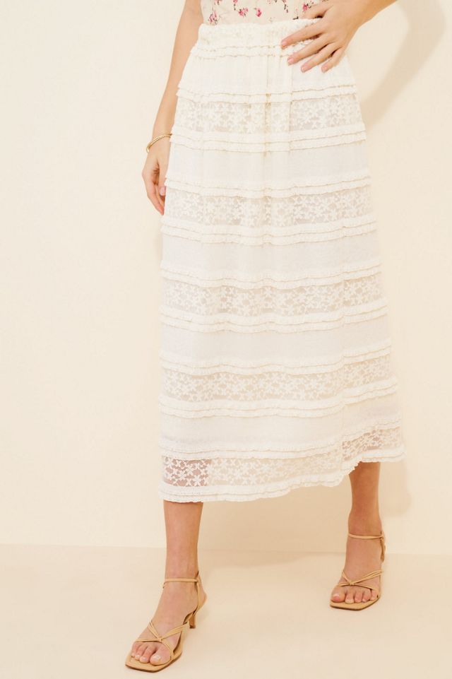 Dizzy Lizzy Lace Ruffle Midi Skirt #2