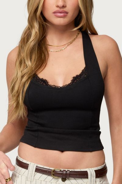 Edikted Ranata Lacey Scoop Neck Top