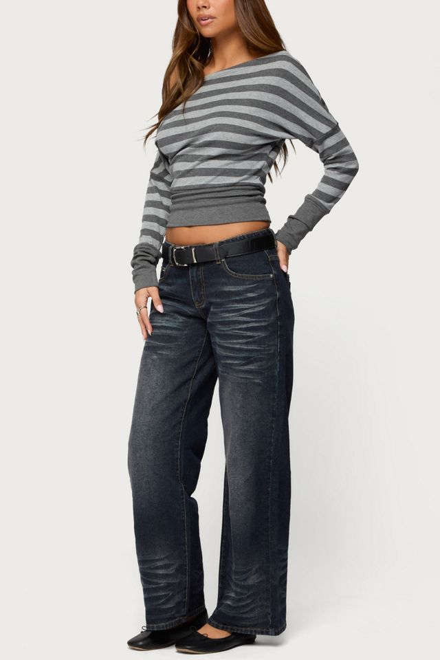 Edikted Marniee Striped Off Shoulder Top #1