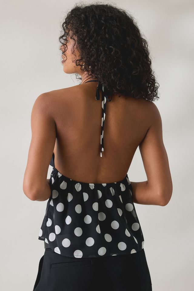 UO Lucia Polka Dot Halter Neck Babydoll Cami #2