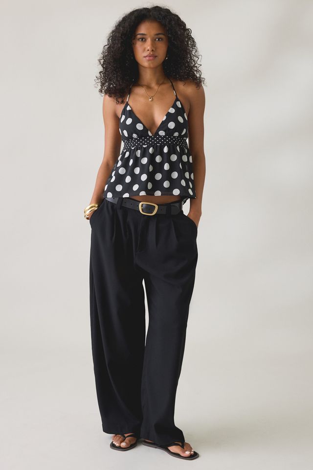UO Lucia Polka Dot Halter Neck Babydoll Cami #3