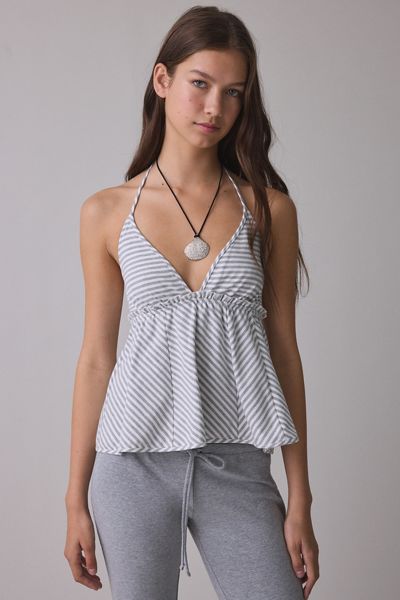 BDG Meggy Plunging Halter Neck Babydoll Cami