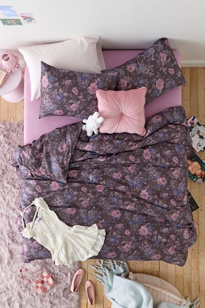 Gemma Floral Printed Cotton Sateen Duvet Cover