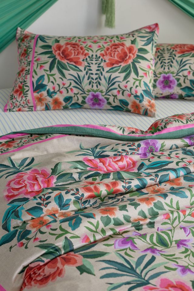 Gemma Floral Printed Cotton Sateen Duvet Cover #2