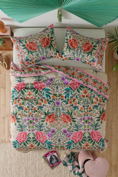 Gemma Floral Printed Cotton Sateen Duvet Cover