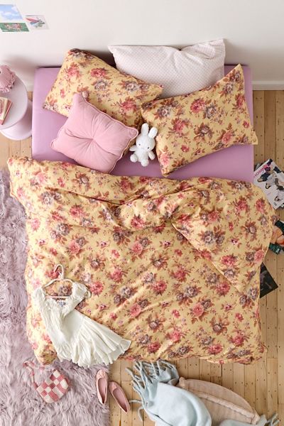 Housse de couette en satin de coton imprimé floral Gemma
