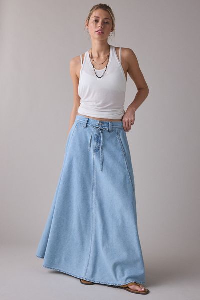 アパルトモン Denim Maxi Skirt Pull-On Fit Lightweight Denim Maxi Skirt | LaneBryant