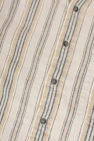 Vintage Striped Flannel Button-Down Shirt