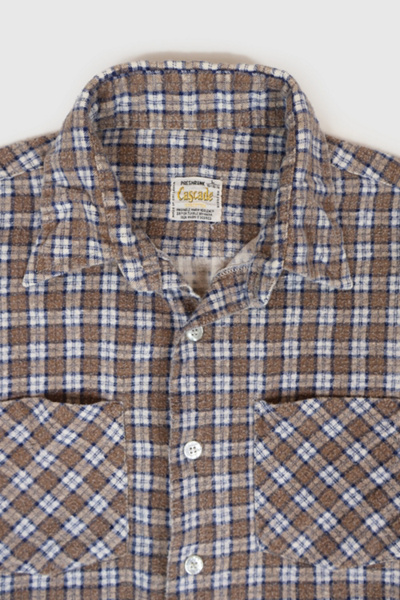 Vintage Plaid Flannel Button-Down Shirt