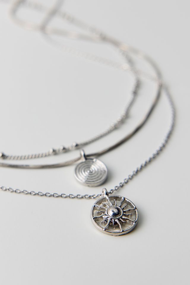 Circle Charm Pendant Layering Necklaces Set #1