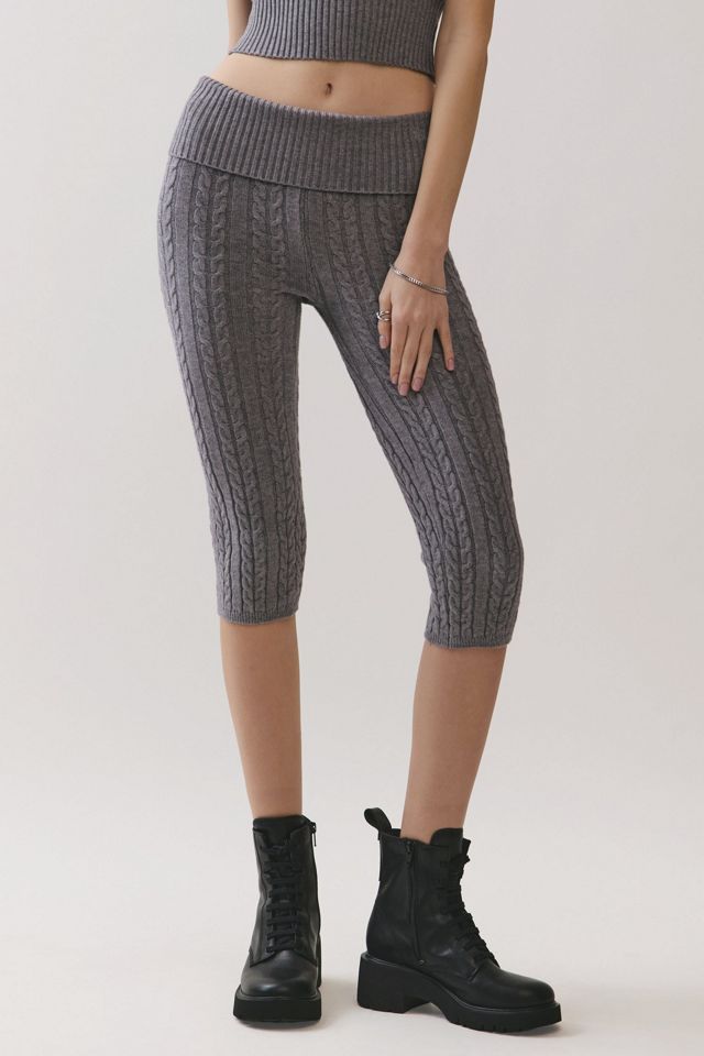 Personal Code Helena Cable Knit Foldover Capri Pants #1