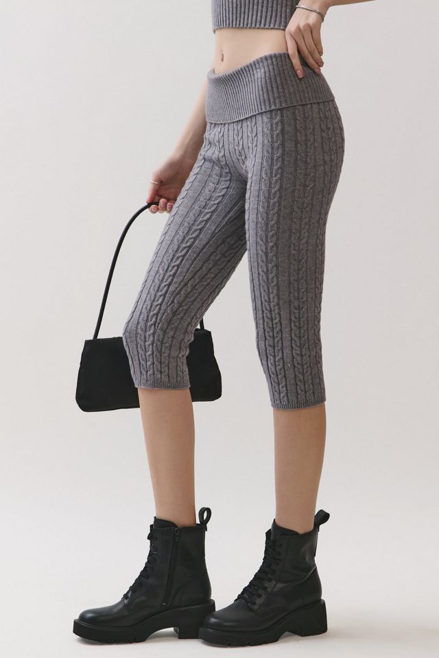 Personal Code Helena Cable Knit Foldover Capri Pants #2