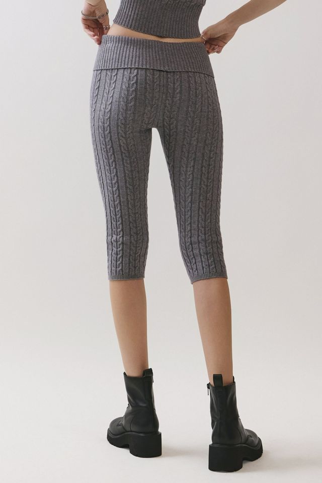 Personal Code Helena Cable Knit Foldover Capri Pants #3