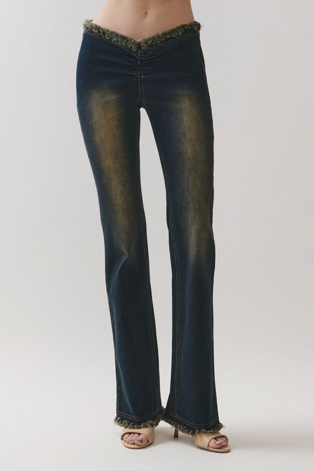 Personal Code Zylah Frayed Ruch Flared Denim Pants #2