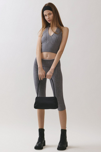 Personal Code Helena Cable Knit Halter Tie Top