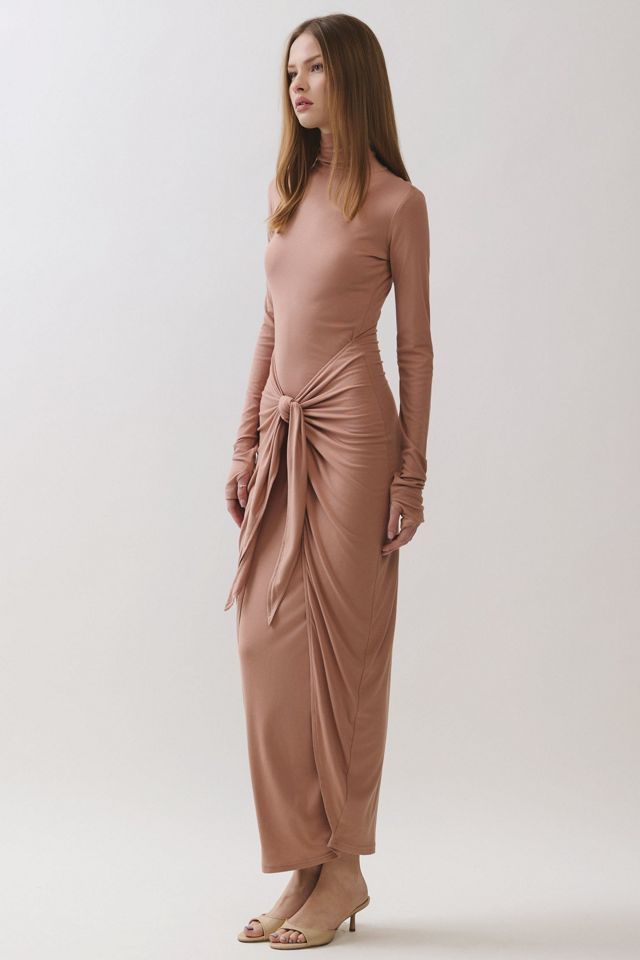 Personal Code Rosaline Turtle Neck Maxi Dress With Knot Tie #2