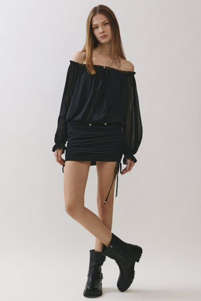 Personal Code Sylvie Sheer Off The Shoulder Mini Dress