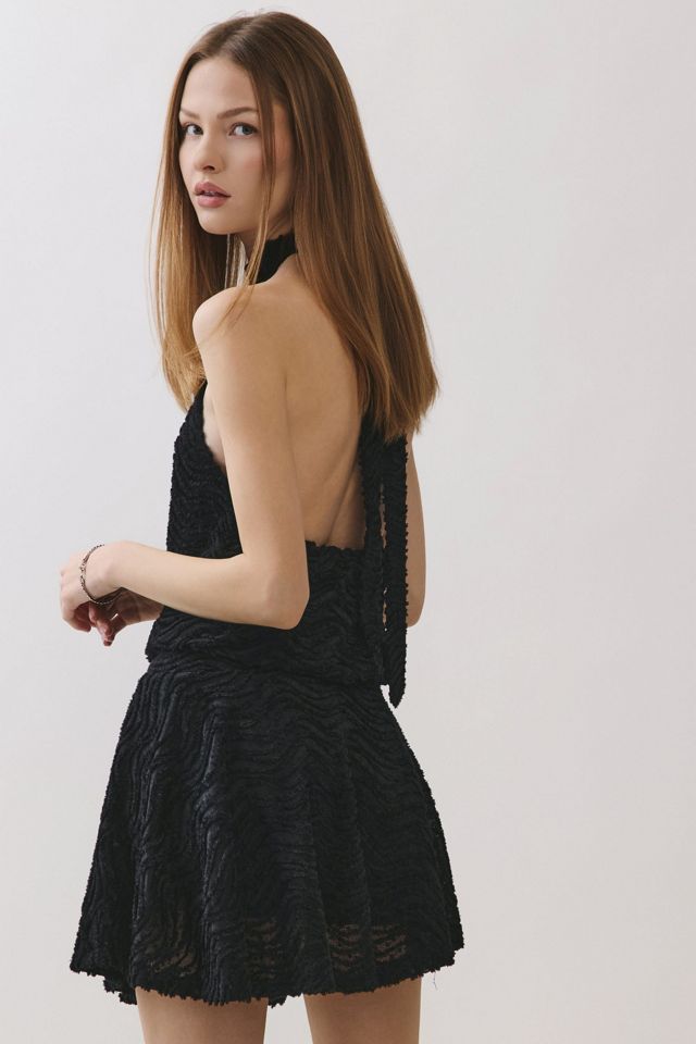 Personal Code Marlette Textured Halter Tie Blouson Dress #1