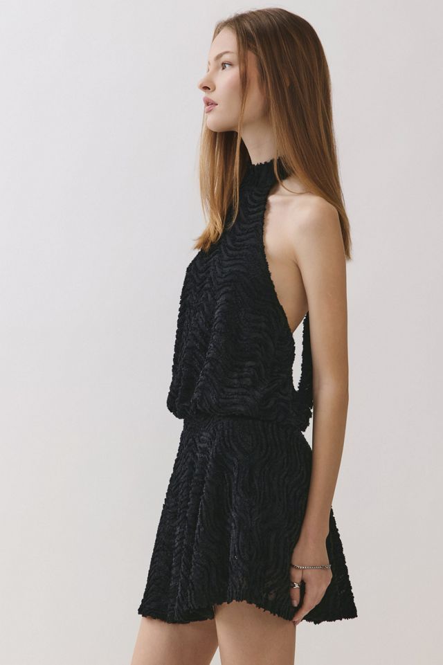 Personal Code Marlette Textured Halter Tie Blouson Dress #2