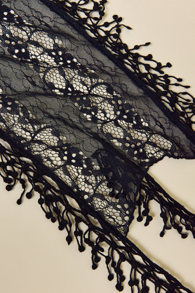 Lace Tassel Skinny Scarf