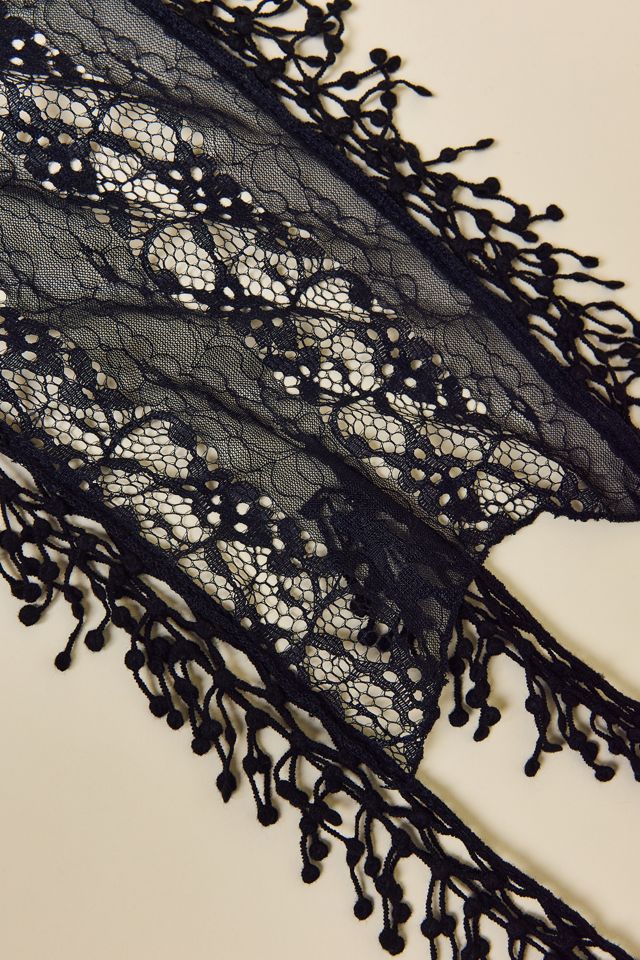 Lace Tassel Skinny Scarf #3