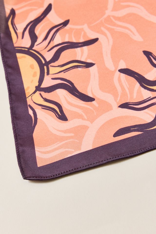 Retro Sun Pattern Satin Scarf #3