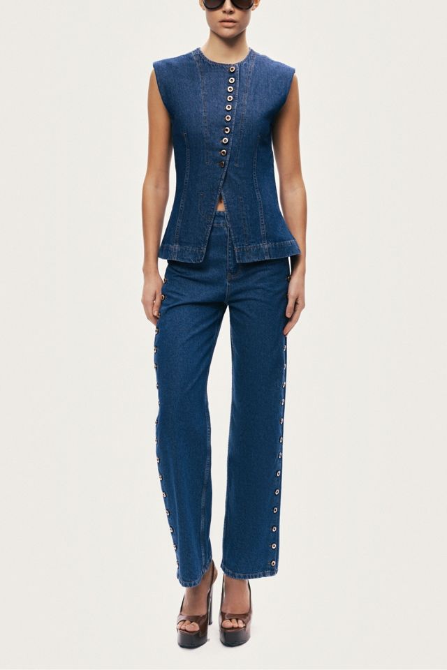 Nocturne Eyelet Detail Wide Leg Jean #1