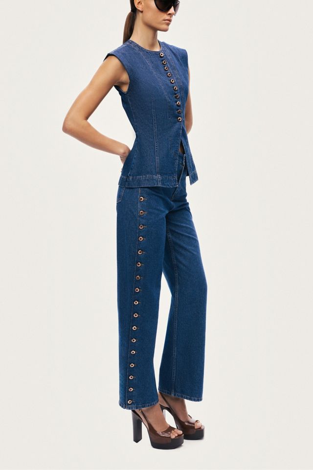 Nocturne Eyelet Detail Wide Leg Jean #2